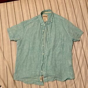 Button down linen shirt. Size Large.